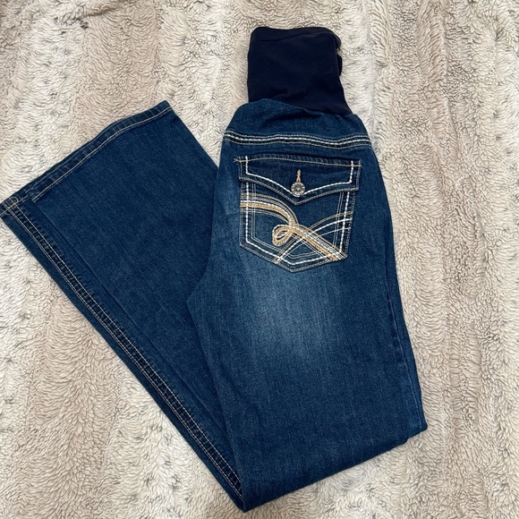 Indigo Blue Denim - Maternity Indigo Blue Flare/Bootcut Jeans size XS